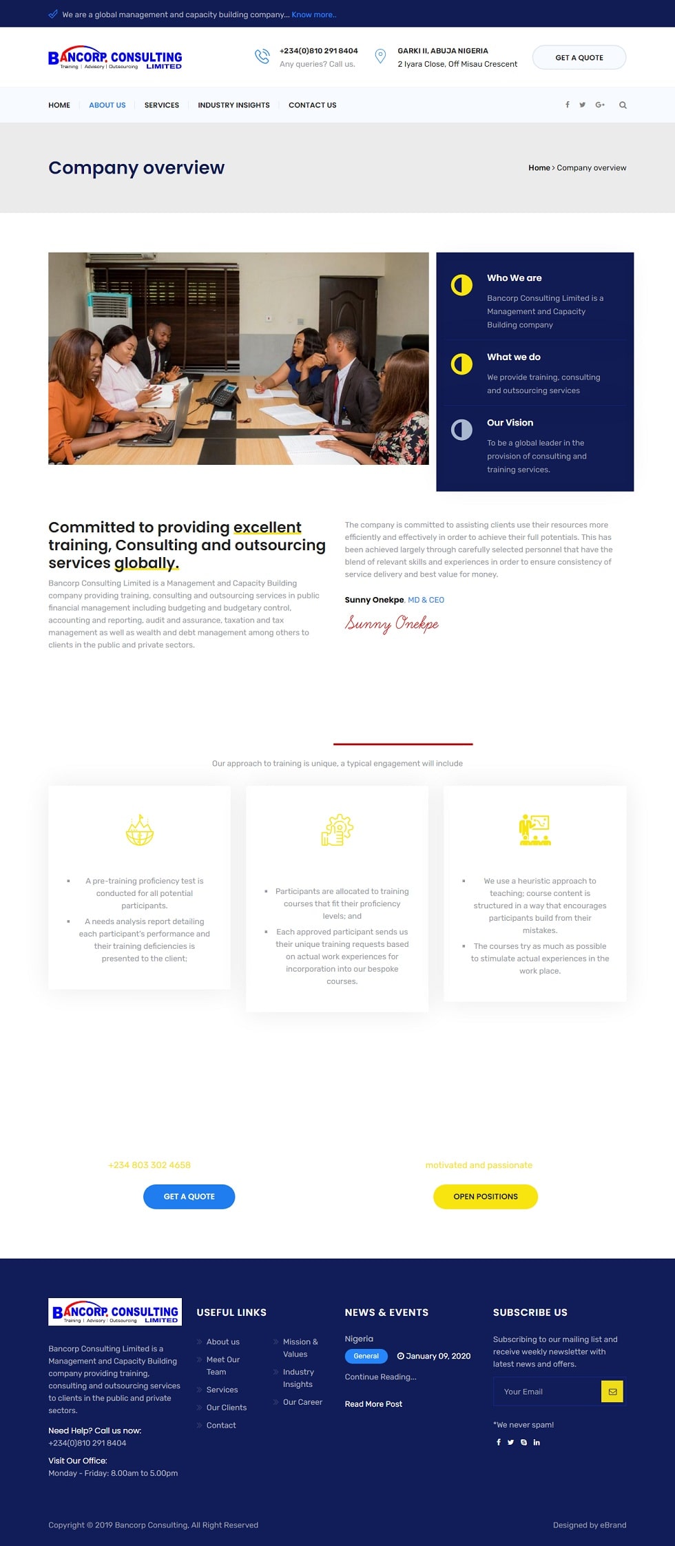 Bancorp Abuja web design