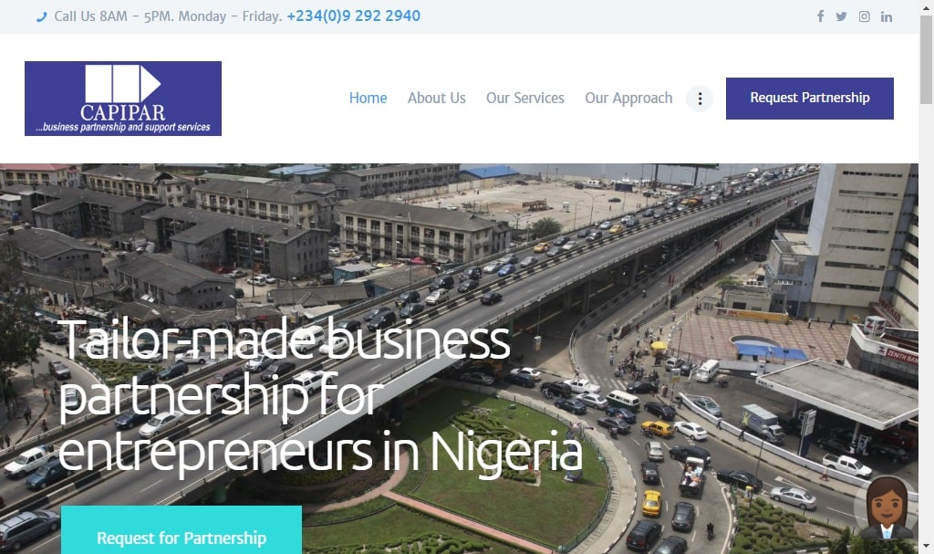 Capipar Nigeria website design