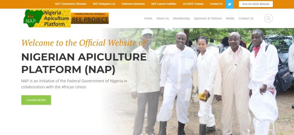 NGO website for Nigeria Apiculture Platform
