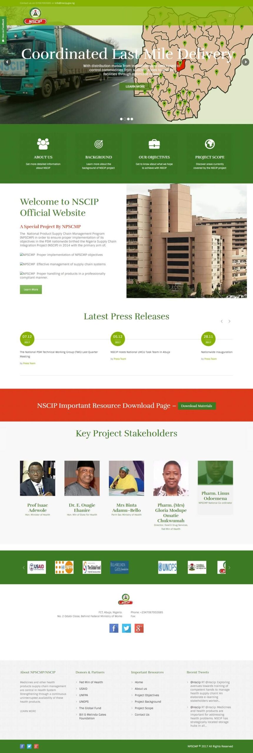 Government Website for NSCIP
